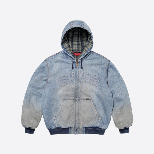 シュプリーム リフレクター レター デニム コットン ジャケット、ウォッシュドブルー