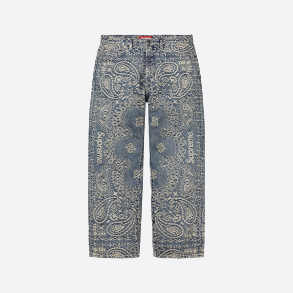 シュプリーム ペイズリー ジーンズ（デニムブルー）