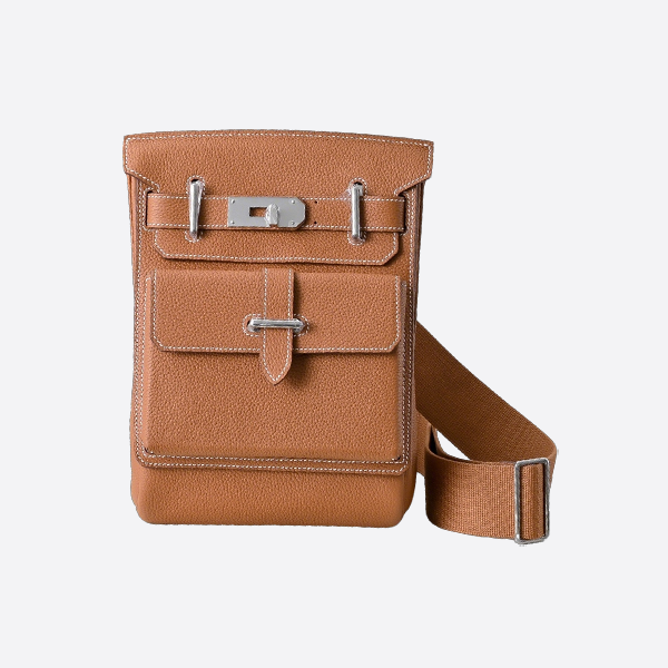 エルメス チェストバッグ 21cm ゴールド＆ブラウン