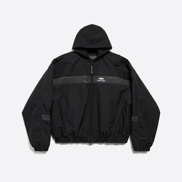 バレンシアガ リフレクターロゴ パーカー フード付きジャケット