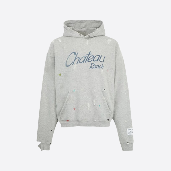 ギャラリーデプト ディストレストプリント フーディー グレー