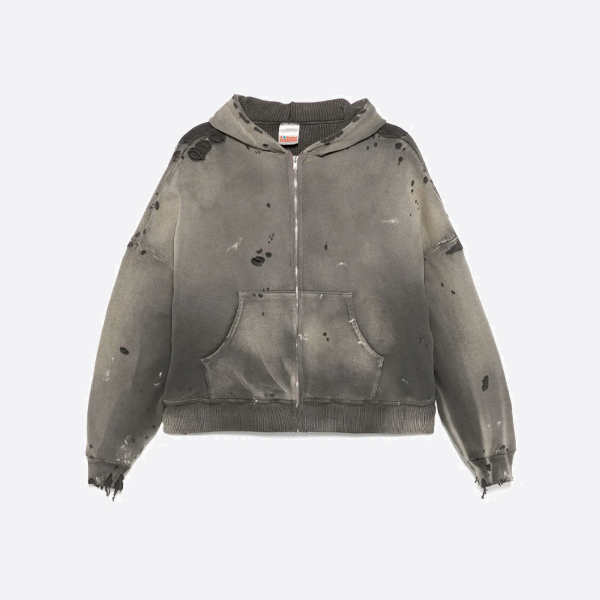 セントマイケルのダブルレイヤーダメージワッフルパーカー