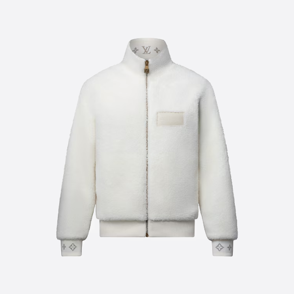 ルイ・ヴィトン レザー ラムウール スタンドカラー ジャケット