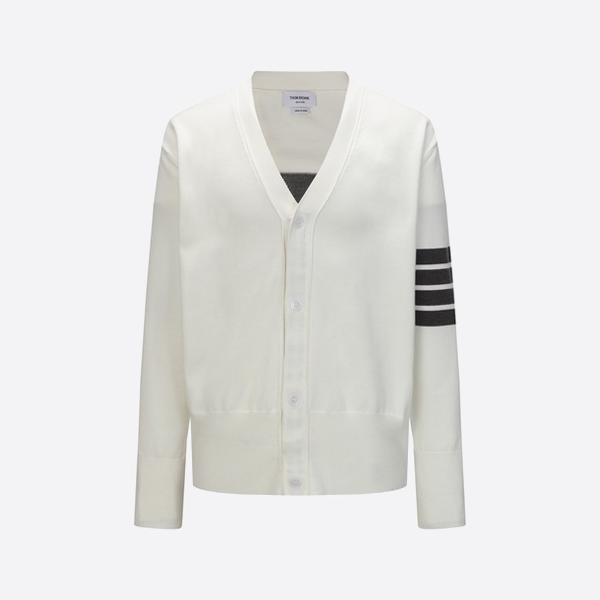 トムブラウンの4ストライプ厚手ニットカーディガンセーター