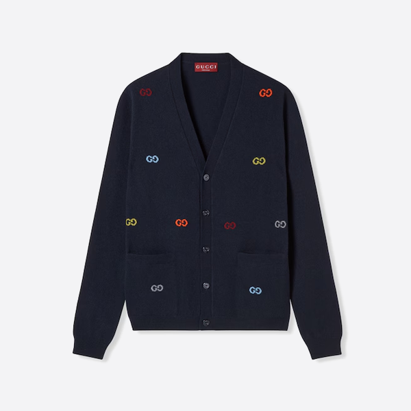 グッチのインレイニットカーディガンセーター