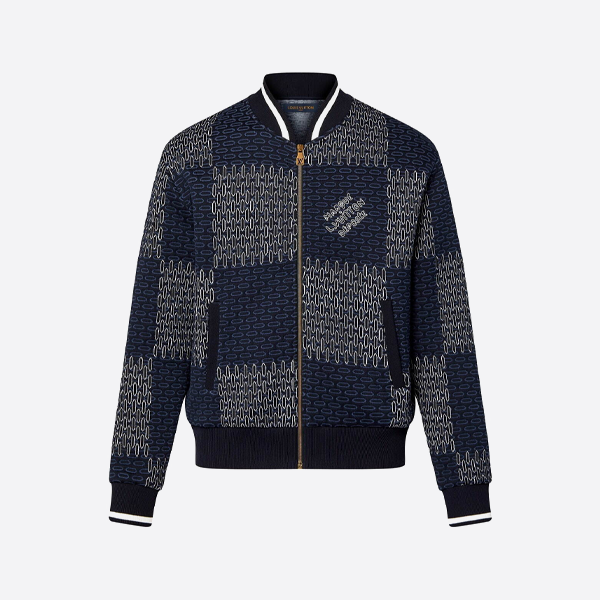 ルイ・ヴィトンのチェック柄ジャカードニットジップアップジャケット
