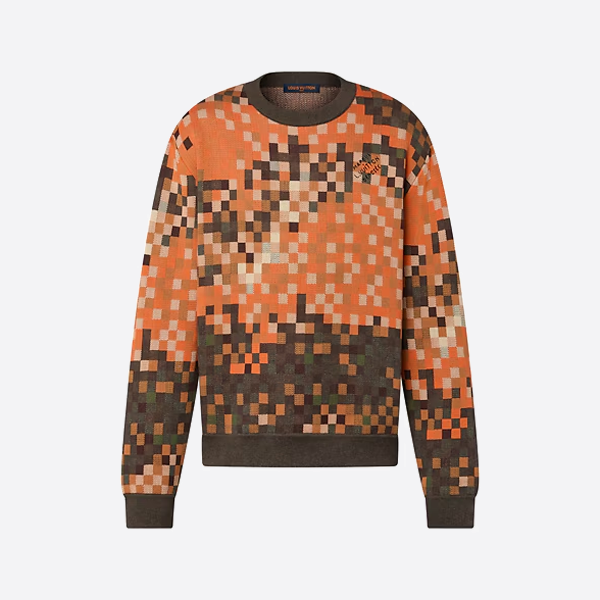 ルイ・ヴィトンのスタッズモザイクバックのクルーネックセーター