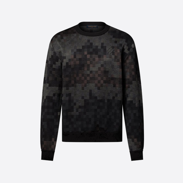 ルイ・ヴィトンのブラックのクルーネックセーター（背中にスタッズモザイク）