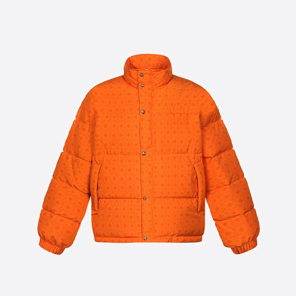 Chrome Hearts ダークパターン ジャカード ダウンジャケット オレンジ