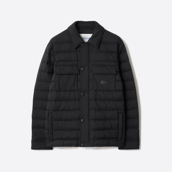 バーバリーレザーパッチポケットカラーダウンジャケット