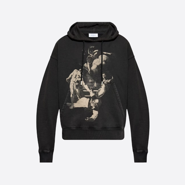 オフホワイトの聖マタイ殉教プリントパーカー