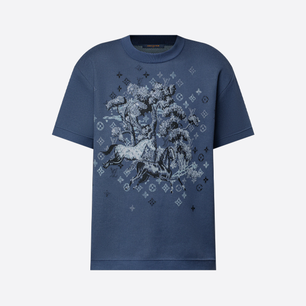 ルイ・ヴィトン ウール ジャカード柄 クルーネック 半袖Tシャツ