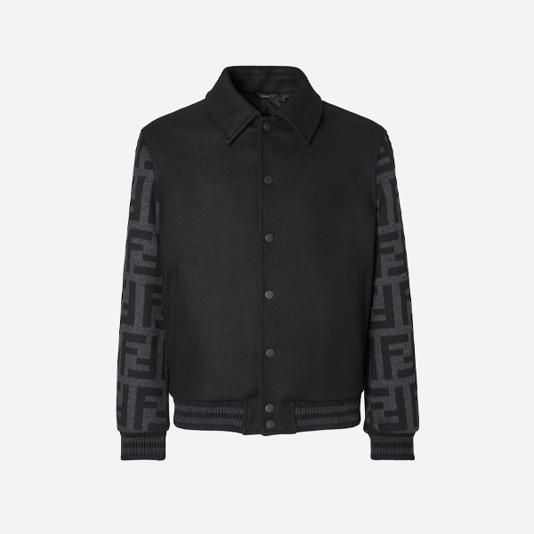 フェンディのカシミア ジップアップ フーディ ジャケット