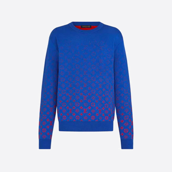 ルイ・ヴィトンのモノグラム・ジャカード・スターグラデーション・ウールニットセーター