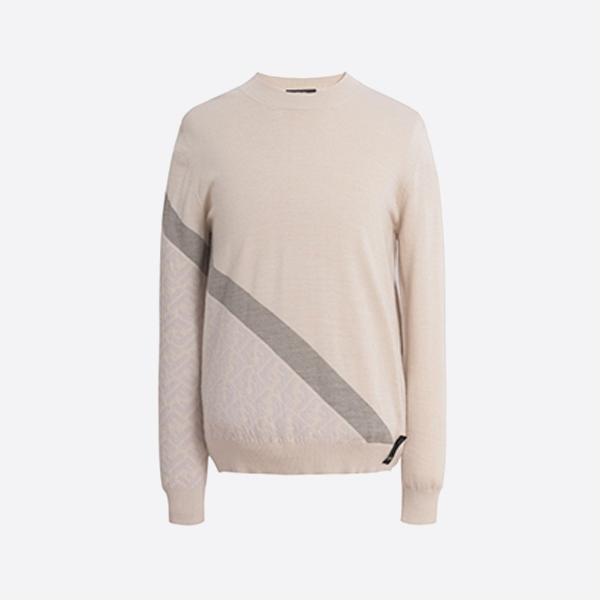 フェンディ ダイアゴナルレター クルーネック ニットセーター