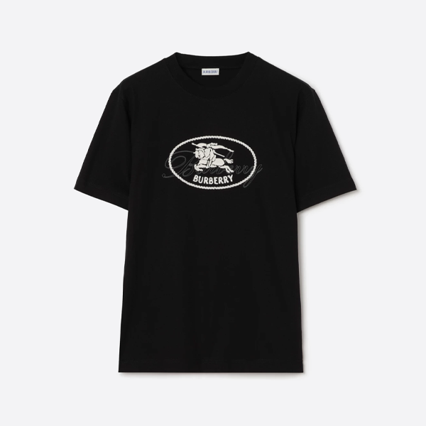 バーバリー ナイトスタンプ コットンTシャツ、ブラック