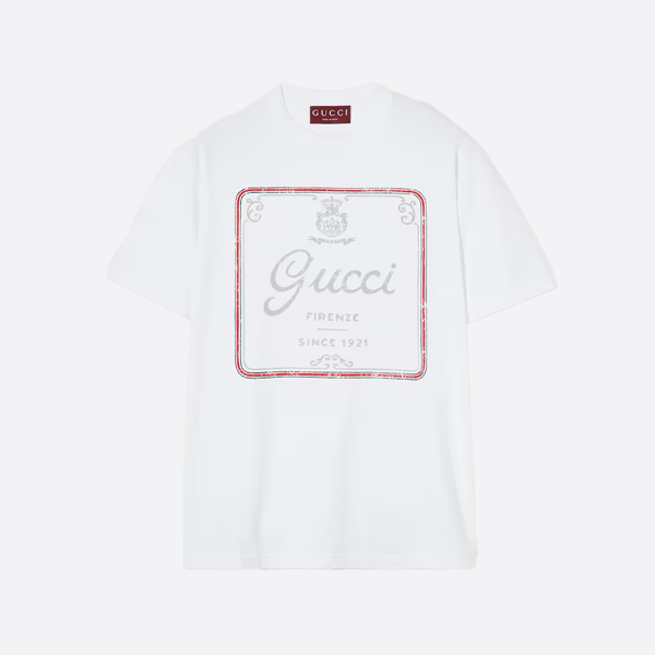 グッチ リブエッジ ヴィンテージプリント Tシャツ