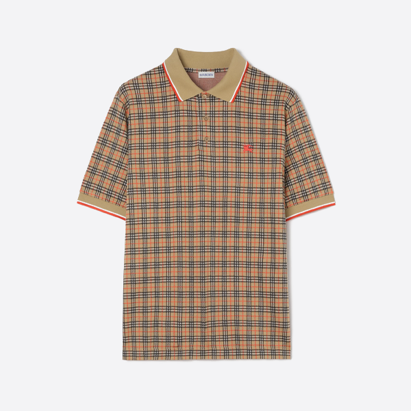 バーバリー 乗馬ライダー 刺繍チェック 半袖Tシャツ
