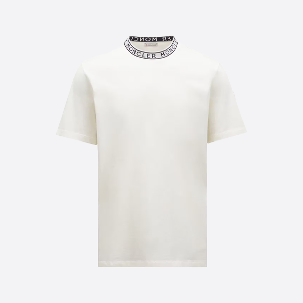 モンクレール ロゴパッチ 半袖シャツ、ホワイト