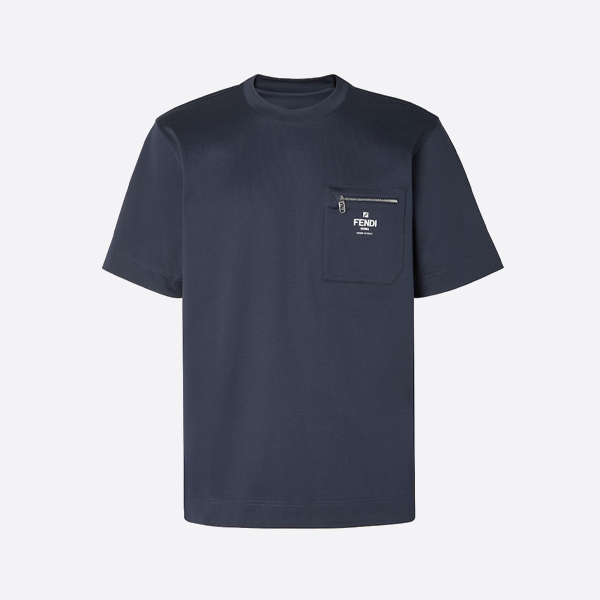 フェンディ プリントポケット 半袖Tシャツ ロイヤルブルー