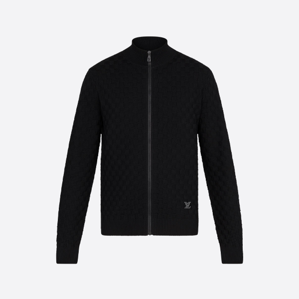 ルイ・ヴィトンのジャカード ジップアップ セーター