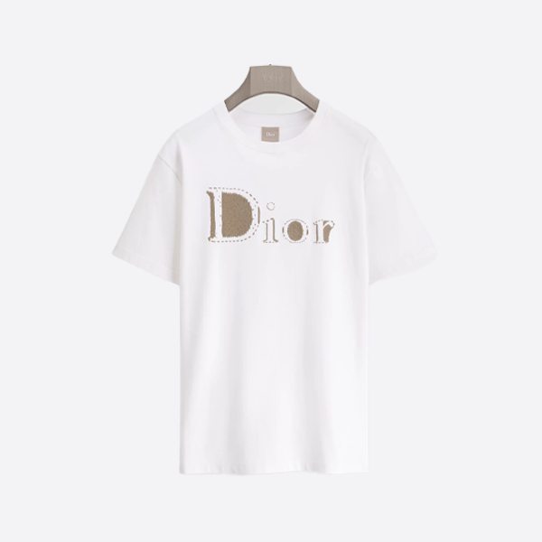 ディオール エンブロイダリー レター 半袖Tシャツ、ホワイト