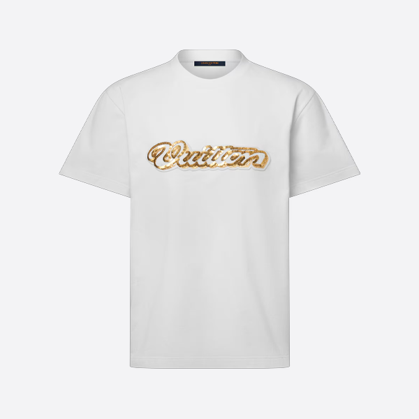 ルイ・ヴィトン スパンコール文字 スペシャル刺繍 半袖Tシャツ