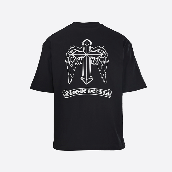 Chrome Hearts ゴシック レターウィングス プリント 半袖Tシャツ