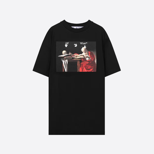 オフホワイト モネ アロー 半袖Tシャツ、ブラック