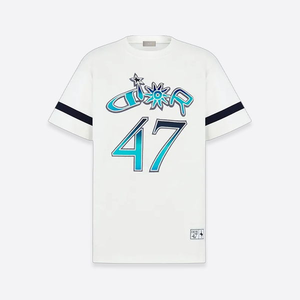 ディオール 47 グラデーションレターアップリケ刺繍 半袖Tシャツ