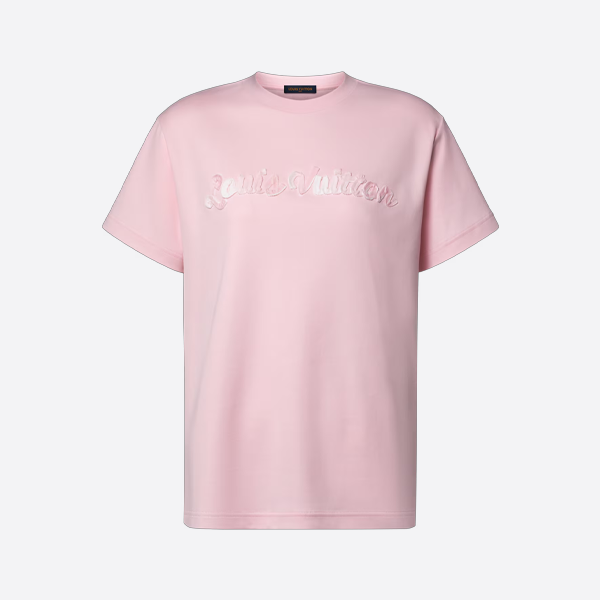ルイ・ヴィトン ロゴ グラデーションリボン 半袖Tシャツ、ピンク
