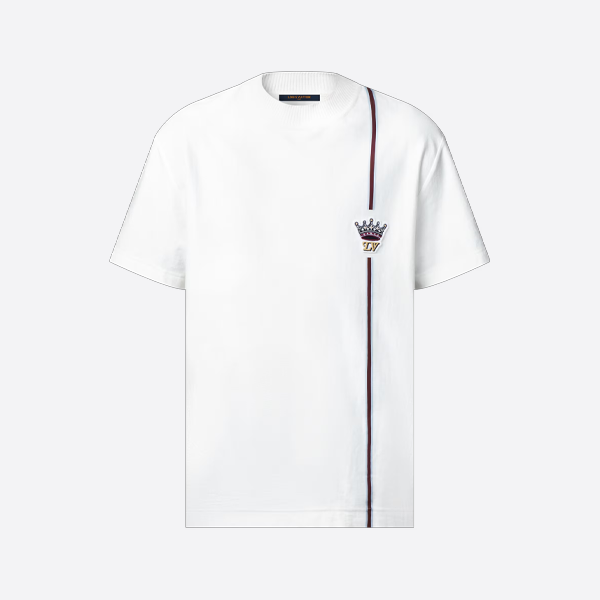 ルイ・ヴィトン クラウン ブルーストライプ 半袖Tシャツ