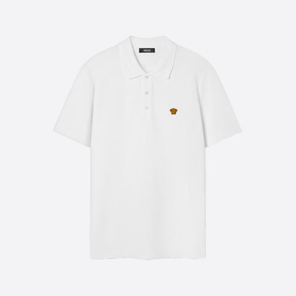 ヴェルサーチ ゴールドラベル刺繍入り半袖ポロシャツ