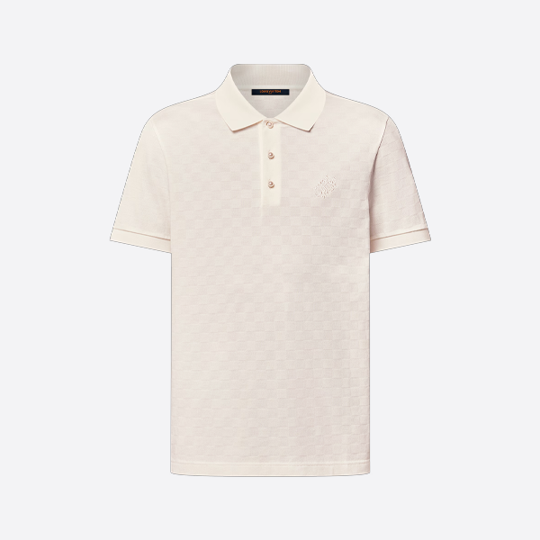 ルイ・ヴィトン パールボタン ダミエ刺繍 ポロシャツ 半袖