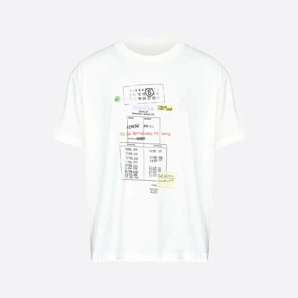 メゾンマルジェア チケット グラフィティプリント クルーネック 半袖Tシャツ