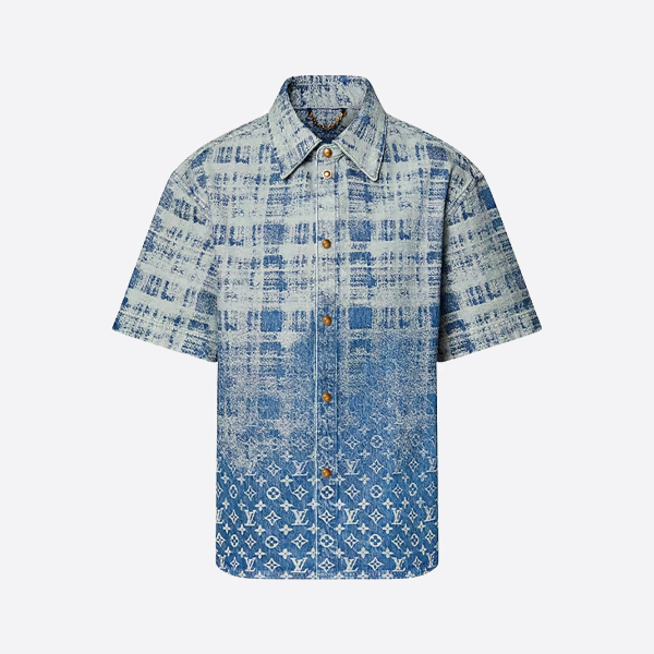 ルイ・ヴィトン モノグラム グラデーション デニム 半袖シャツ