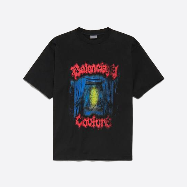 バレンシアガ アートプリント ウォッシュ加工 半袖Tシャツ