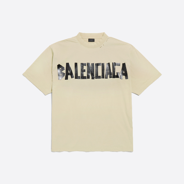 バレンシアガ ツートーンテープレター 半袖Tシャツ
