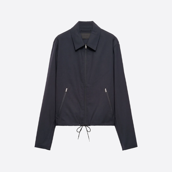 プラダの無地ウールラペルショートジャケット