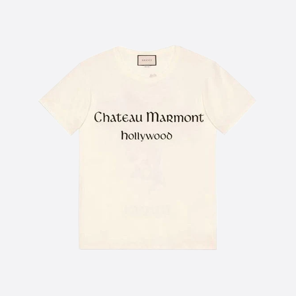 グッチのフローラル＆レタープリント半袖シャツ