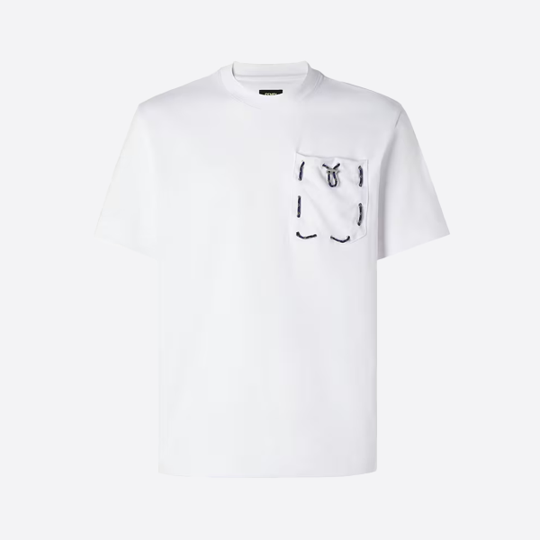 フェンディ ポケット付き伸縮性バンド 半袖 ホワイト