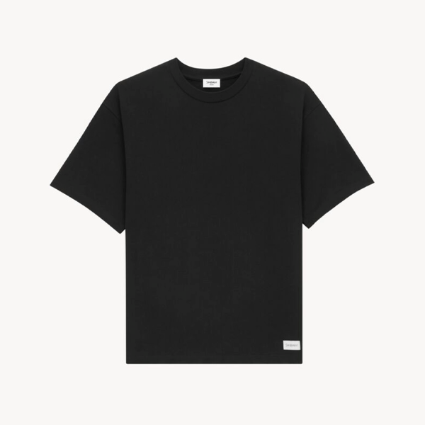 サンローラン 半袖Tシャツ（裾ラベル付き）、ブラック