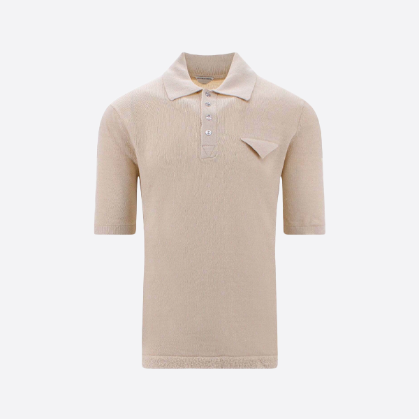 ボッテガ・ヴェネタ ポケット付きニットポロシャツ（半袖）
