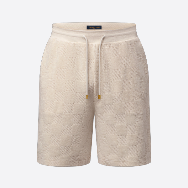 ルイ・ヴィトン チェック柄 ドローストリング テリークロス ショートパンツ