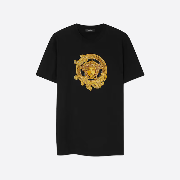 ヴェルサーチ メデューサ刺繍入り半袖シャツ