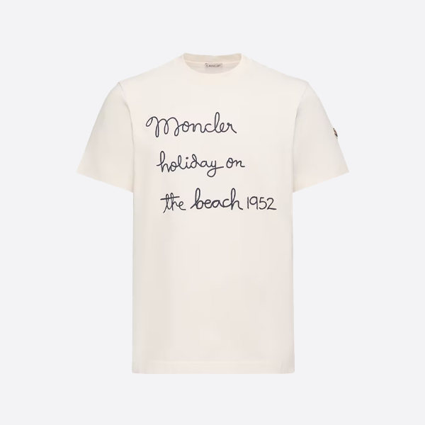 モンクレール 1952 手書き刺繍入り半袖Tシャツ