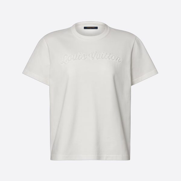 ルイ・ヴィトンロゴ刺繍入り半袖Tシャツ
