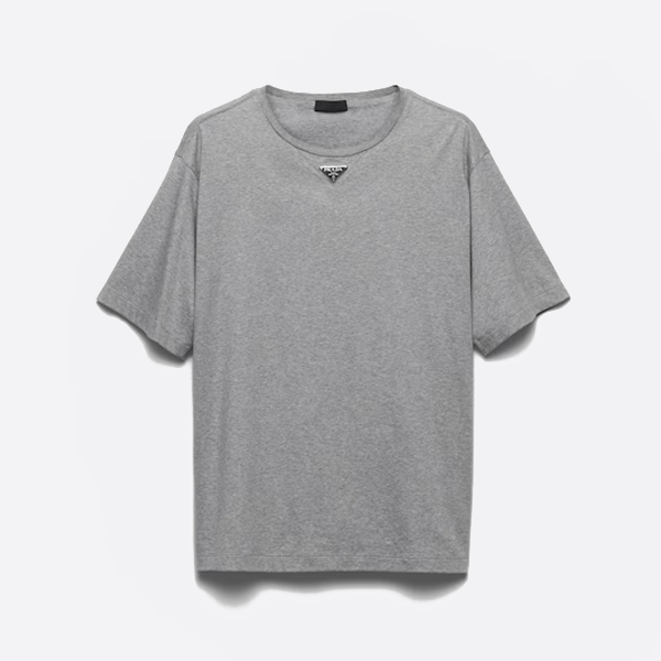 プラダ エナメル液体アンモニア トライアングルロゴ 半袖Tシャツ