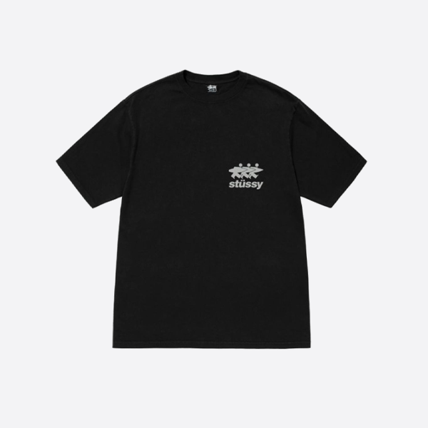 Stussy クルーネック半袖Tシャツ（背面に大きなプリント入り）