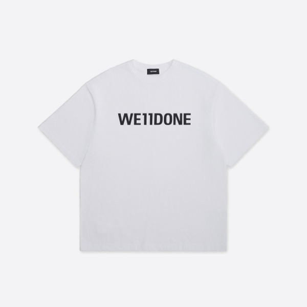 We11done クラシックロゴレタープリント半袖Tシャツ、ホワイト